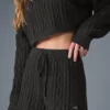 Shorts Winter Bliss à mailles torsadées - Gris chiné foncé