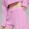 Shorts « Winter Bliss » à mailles torsadées – Rose « Candy Heart »