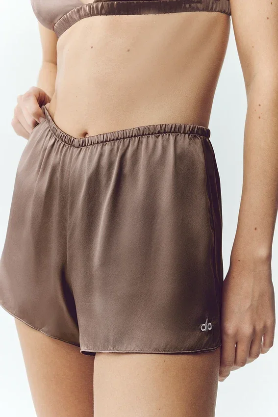 Silk Luminous Shorts - Alpine Cocoa