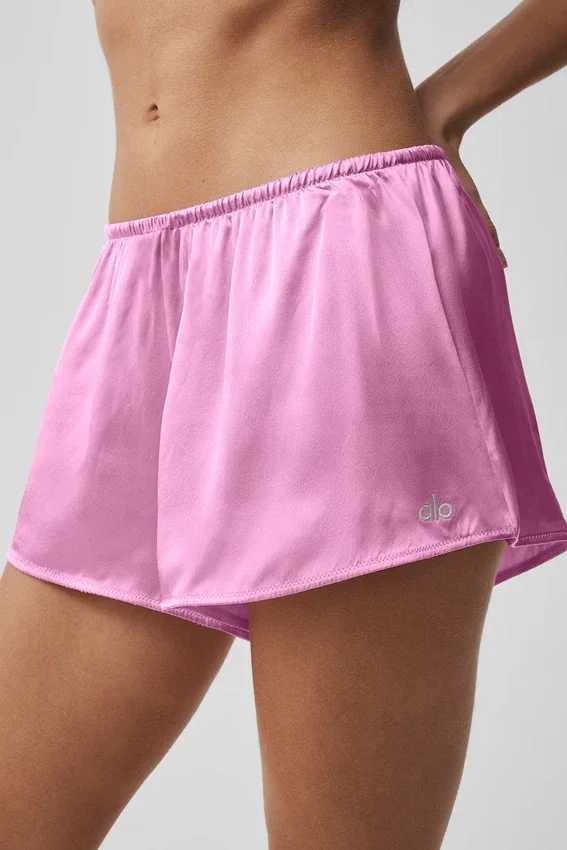 Silk Luminous Shorts - Rose bonbon