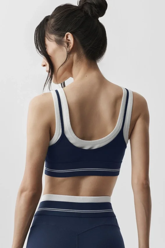 Soutien-gorge Airbrush Better Together - Bleu marine/Blanc