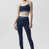 High-Waist Airbrush 7/8 « Better Together » - Bleu marine/Blanc