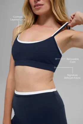 Soutien-gorge Airbrush Double Up – Bleu marine/Blanc