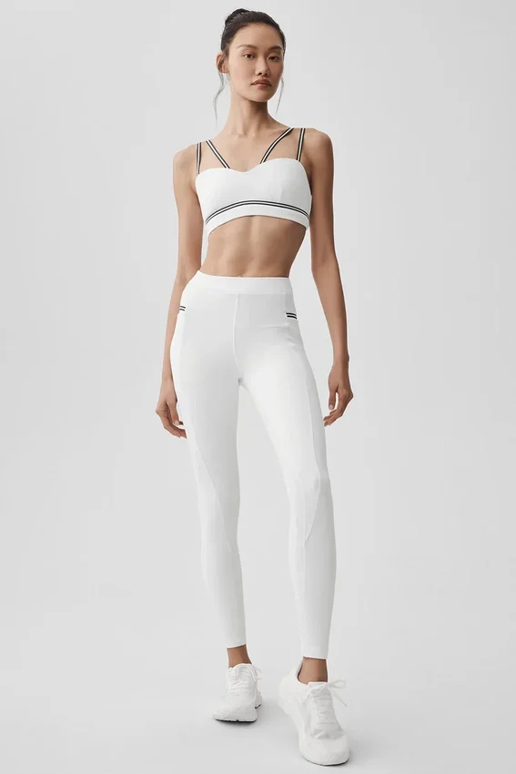High-Waist Airbrush Fast Track Legging - Blanc/Noir