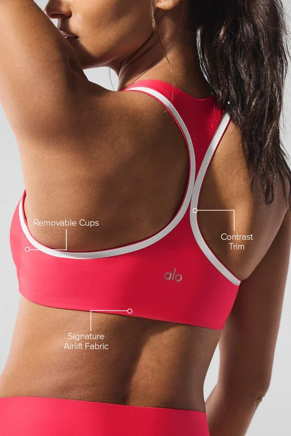 Soutien-gorge Airlift Super Sleek Contrast - Rouge bonbon/Blanc