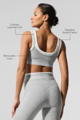 Soutien-gorge Alosoft « Better Together » – Gris chiné athlétique/Blanc