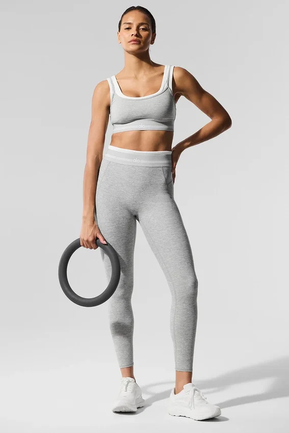 Soutien-gorge Alosoft « Better Together » - Gris chiné athlétique/Blanc