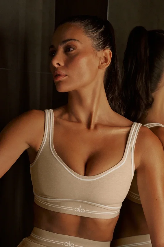 Soutien-gorge Alosoft Heart Throb - Gris chiné avoine/Blanc