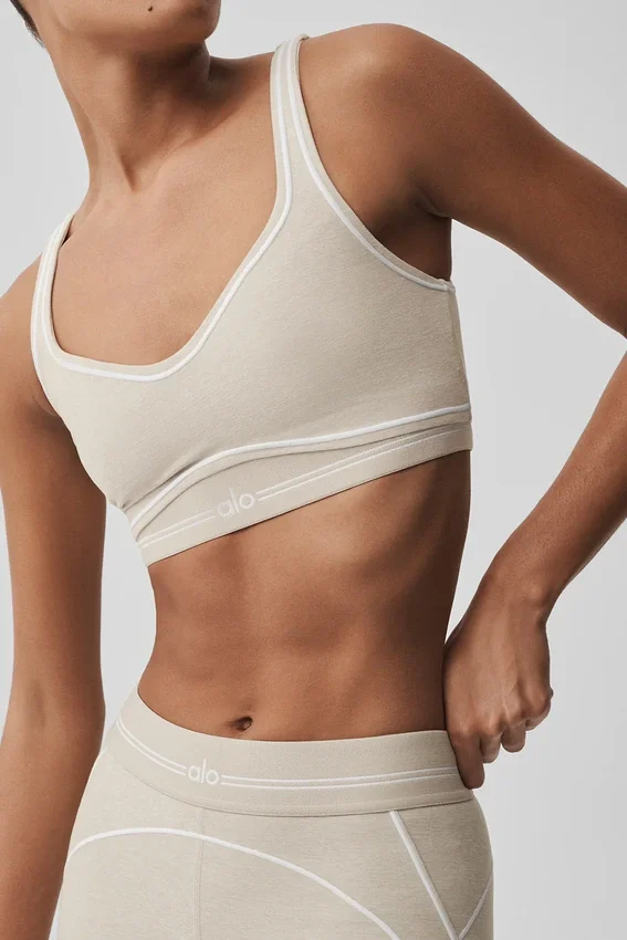Soutien-gorge Alosoft Heart Throb - Gris chiné avoine/Blanc