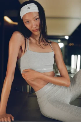 Soutien-gorge Alosoft Relay - Gris chiné athlétique/Blanc