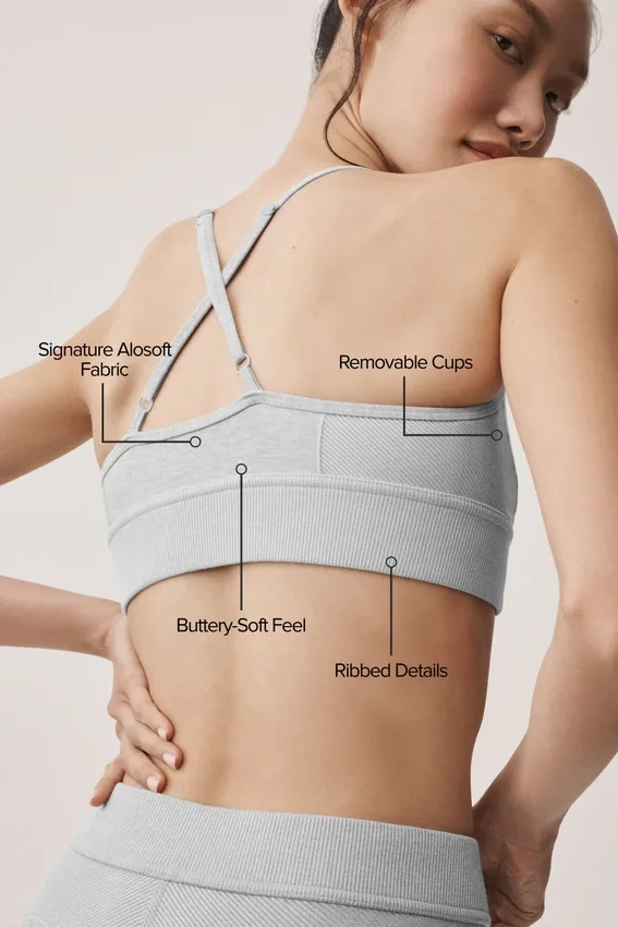 Soutien-gorge Alosoft Relay - Gris chiné athlétique/Blanc