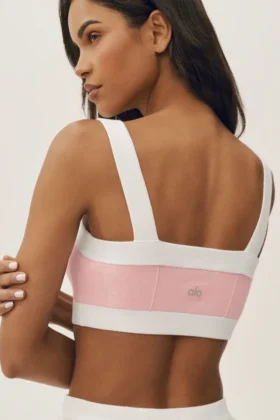 Soutien-gorge « Capri Dream » en coton et cachemire – Rose ensoleillé/Blanc