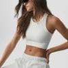 Soutien-gorge à col haut Seamless Delight - Blanc chiné