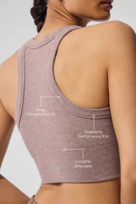 Soutien-gorge à col haut Seamless Delight – Gris champignon