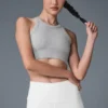 Soutien-gorge à col haut Seamless Delight - Gris chiné athlétique