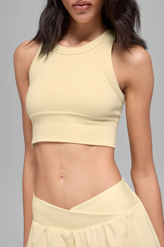 Soutien-gorge à col haut Seamless Delight - Jaune bougie