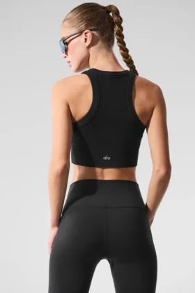 Soutien-gorge à col haut Seamless Delight – Noir