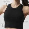 Soutien-gorge Delight à col haut en modal sans coutures et à texture côtelée - Noir