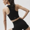 Soutien-gorge Delight à col haut en modal sans coutures et à texture côtelée - Noir