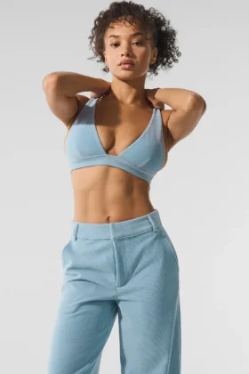 Soutien-gorge Dreamer en micro-velours côtelé - Bleu céleste