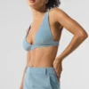 Soutien-gorge Dreamer en micro-velours côtelé - Bleu céleste