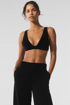 Soutien-gorge Dreamer en micro-velours côtelé - Noir
