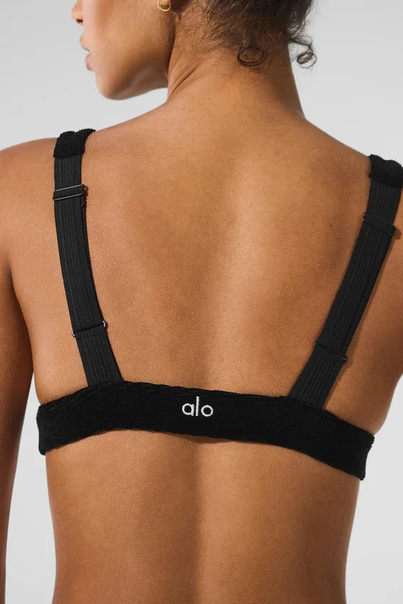 Soutien-gorge Dreamer en micro-velours côtelé - Noir