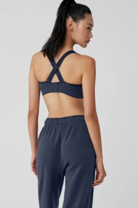Soutien-gorge Favorite sans coutures à côtes – Bleu marine