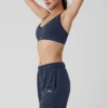 Soutien-gorge Favorite sans coutures à côtes - Bleu marine