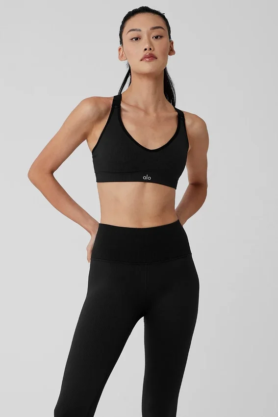 Soutien-gorge « Favorite » sans coutures à côtes — Noir