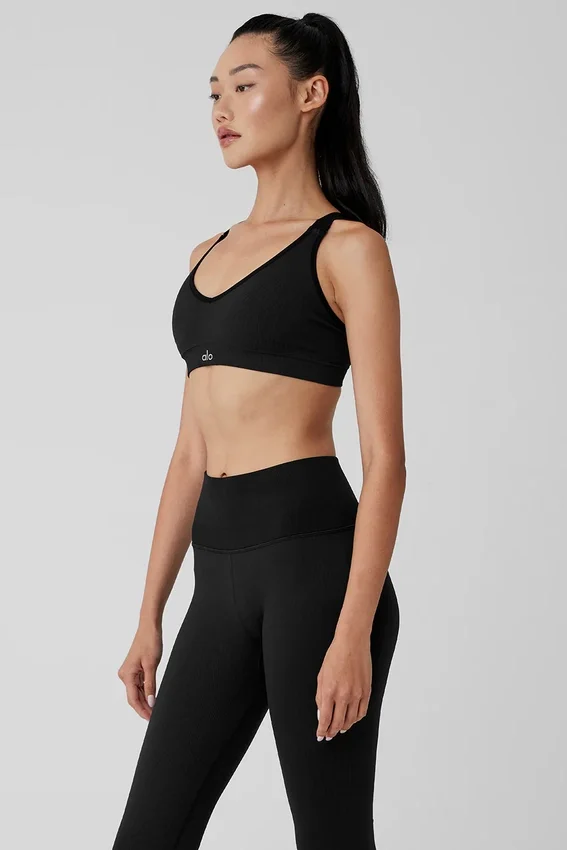 Soutien-gorge « Favorite » sans coutures à côtes — Noir