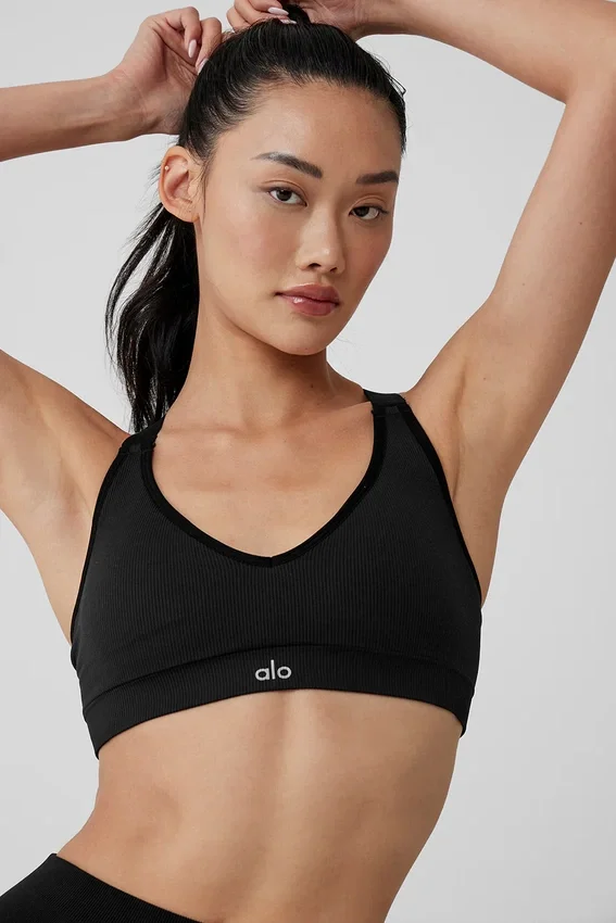 Soutien-gorge « Favorite » sans coutures à côtes — Noir