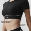 Soutien-gorge à manches courtes Alo Softsculpt Amp It up - Noir
