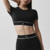 Soutien-gorge à manches courtes Alo Softsculpt Amp It up - Noir