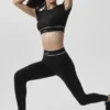 Soutien-gorge à manches courtes Alo Softsculpt Amp It up - Noir