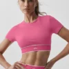 Soutien-gorge à manches courtes Alo Softsculpt « Amp It up » - Rose paradisiaque