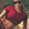 Soutien-gorge à manches courtes Alo Softsculpt « Amp It up » - Summer Romance Red