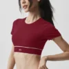 Soutien-gorge à manches courtes Alo Softsculpt « Amp It up » - Summer Romance Red
