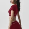 Soutien-gorge à manches courtes Alo Softsculpt « Amp It up » - Summer Romance Red