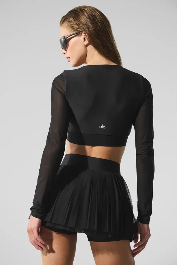Soutien-gorge à manches longues Airlift Mesh Divine - Noir
