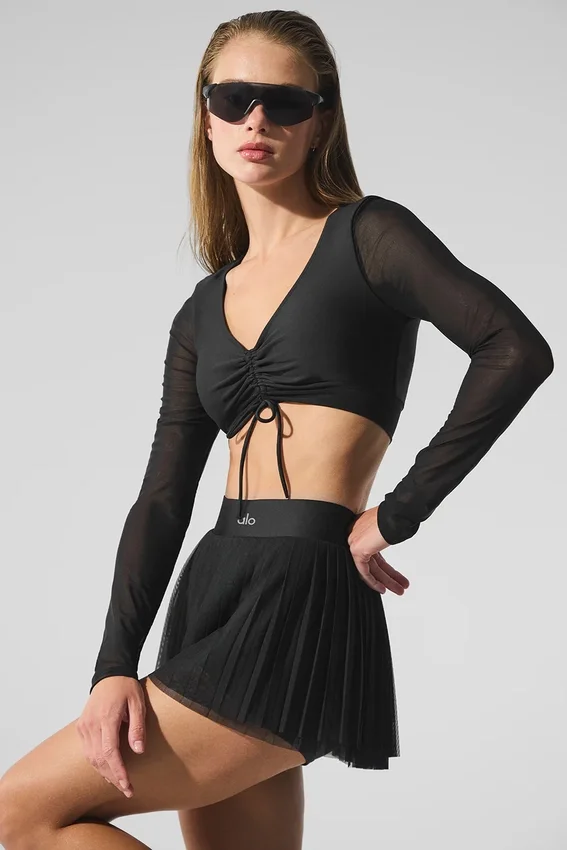 Soutien-gorge à manches longues Airlift Mesh Divine - Noir