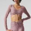 Soutien-gorge à manches longues Airlift Mesh Divine - Smoky Quartz