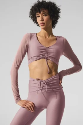 Soutien-gorge à manches longues Airlift Mesh Divine - Smoky Quartz