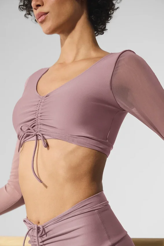 Soutien-gorge à manches longues Airlift Mesh Divine - Smoky Quartz