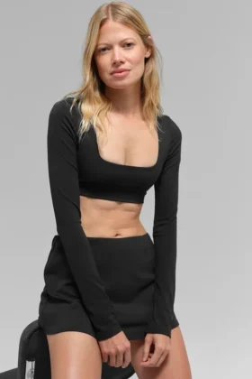 Soutien-gorge à manches longues Alo Softsculpt Precision - Noir
