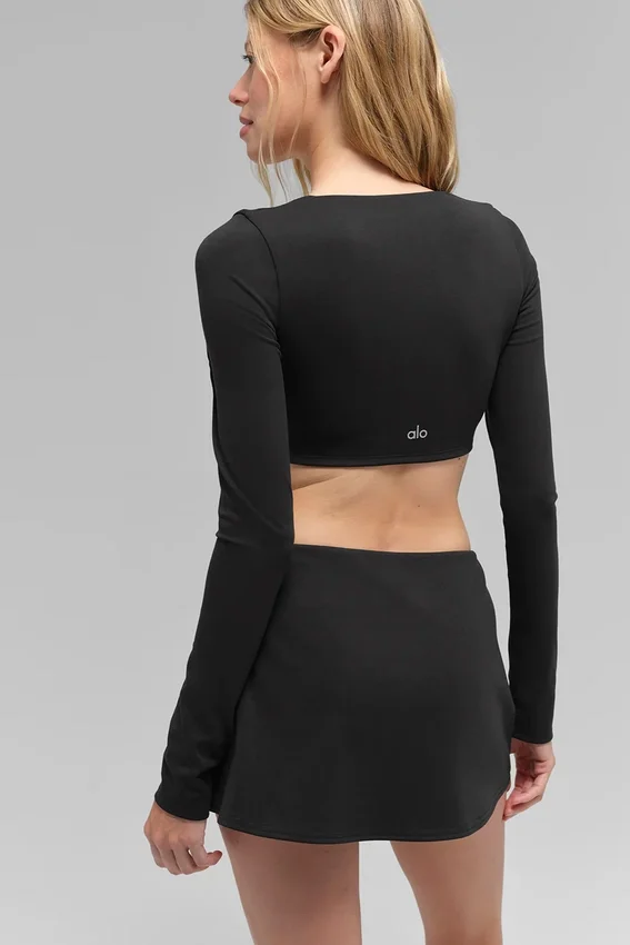 Soutien-gorge à manches longues Alo Softsculpt Precision - Noir