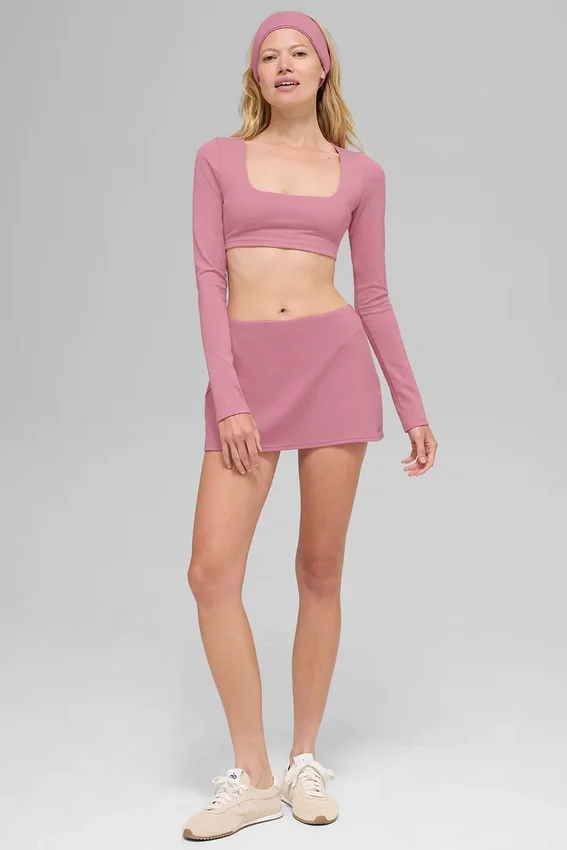 Soutien-gorge à manches longues Alo Softsculpt Precision - Rose sauvage