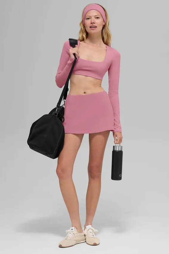 Soutien-gorge à manches longues Alo Softsculpt Precision - Rose sauvage