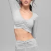 Soutien-gorge à manches longues Alosoft Intuition - Gris chiné athlétique
