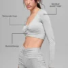 Soutien-gorge à manches longues Alosoft Intuition - Gris chiné athlétique